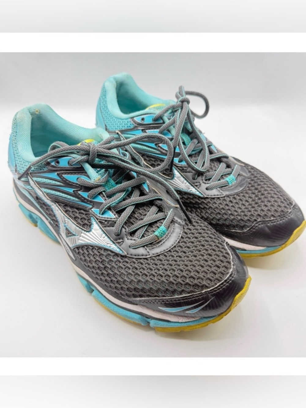 MIZUNO Women's Wave Enigma 6 Gray/Teal/Silver Running Shoes Size 10.5 EU 42